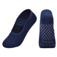 thumbnail image 1 of Women's Triple-Strap Backless Yoga Socks, Anti-Slip Professional Pilates Grip Socks for Dance Fitness and Athletic Training, Navy, One Size, 1 of 8