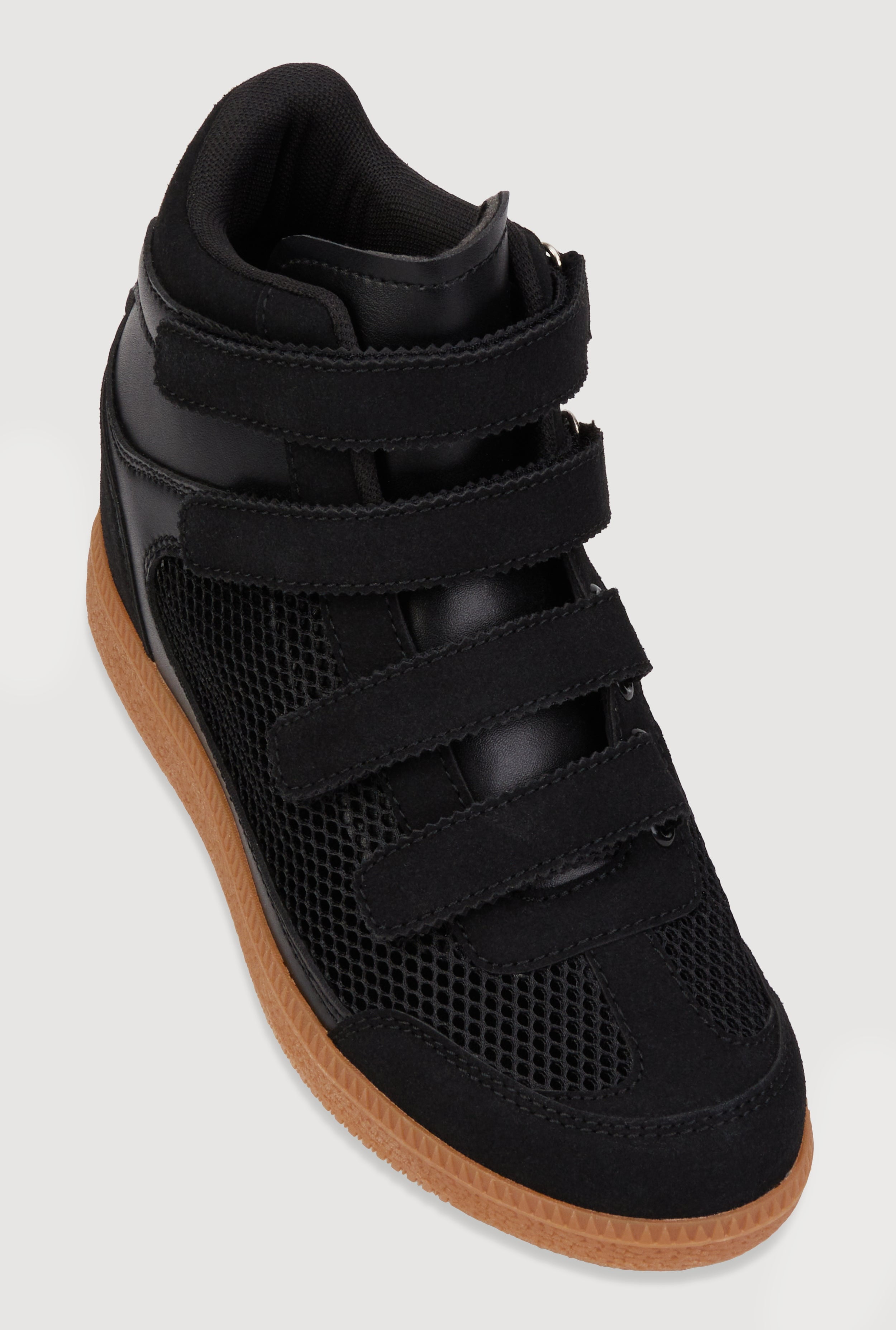 Classy Black and White Sneakers with Velcro Strap