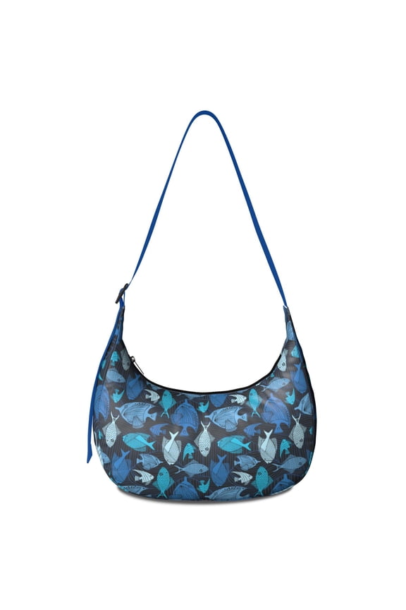 Women’s Tropical Fish Shoulder Bag – Artistic Marine Life Print, Water-Resistant Lightweight Crossbody Purse Featuring Beach Coral and Nautical Ocean Theme, Spacious Durable Travel Tote