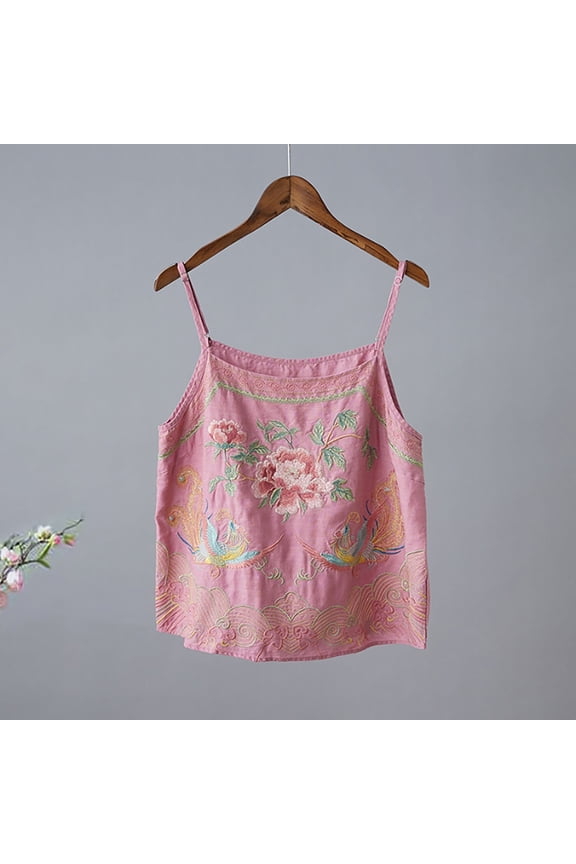 Women's Tropical Floral Print Cami Top Spaghetti Strap Boho Vacation Summer Tops Camisole Womens Camisole Cami Floral Printed Strappy Slip Tops T-Shirt Blouse Tank Shirt