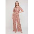 thumbnail image 1 of Women's Tropical Leaf Print Crepe Knit Wide Leg Pants, 1 of 3