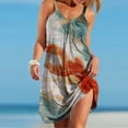 thumbnail image 1 of Women's Tropical Print Summer Dress Sleeveless Scoop Neck A-Line Mini Slip Dress Floral Pattern Casual Flowy Sun Dress For Holiday Beach Party, 1 of 7