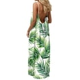 thumbnail image 1 of Women's Tropical Summer Maxi Dress Spaghetti Strap Sleeveless Monstera Leaf Print Loose Fit Flowy Long Dress Casual Beach Vacation Holiday Party Sun Dress, 1 of 9