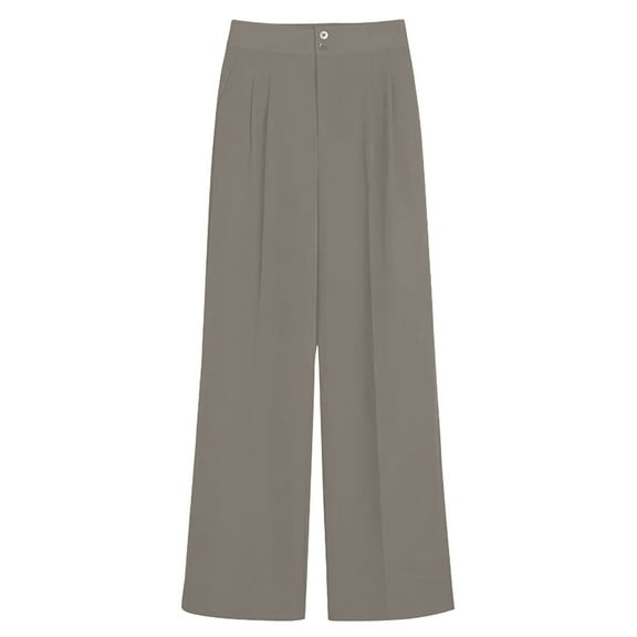 Women's Trousers High-Waisted Elegant Wide-Leg Business Casual Lightweight Straight-Leg Elastic Waist Drapery Pants - | 1PC Women's Elastic Waist Pants