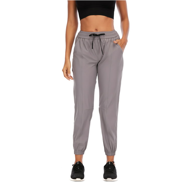 Women's Trousers Spandex Outdoor Joggers Hiking Pants Athletic Workout  Casual Sweatpants, Gray, XL 