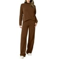 thumbnail image 1 of Women's Trousers Suit Comfortable And Stylish Knit Top With Wide Leg Pants For Everyday Wear In Autumn And Winter lounge sets, 1 of 6