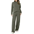 thumbnail image 1 of Women's Trousers Suit Comfortable And Stylish Knit Top With Wide Leg Pants For Everyday Wear In Autumn And Winter summer pajama sets for women, 1 of 6