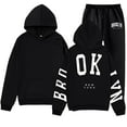 thumbnail image 1 of Women's Trousers Suit Set For Casual And Daily Wear Hooded Long Sleeve Design With Stylish Print And Pockets For Autumn And Winter Seasons, 1 of 1