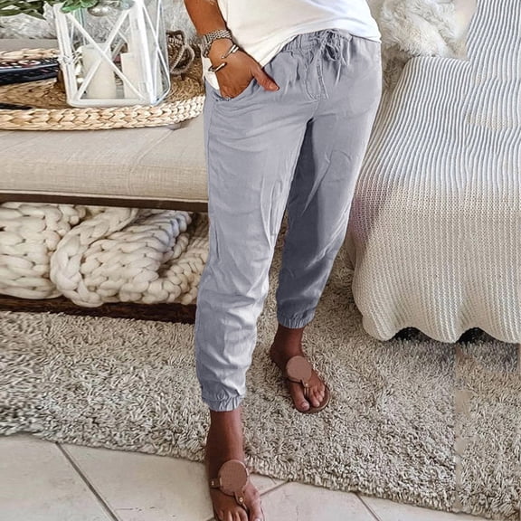 Women's Trousers Summer Bottoms With Pockets Trousers Drawstring Long Pant Pant Suits for Women Casual Wedding Guest Lady Basketball Jumpsuit Teen Pants Womens Casual Pants Elastic Waist with Pockets