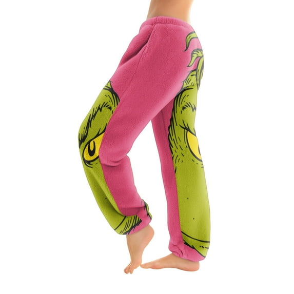 Women's Trousers With Cuffs Christmas Print Casual Pants And Pajamas