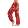 thumbnail image 1 of Women's Trousers With Cuffs Christmas Print Casual Pants And Pajamas, 1 of 2