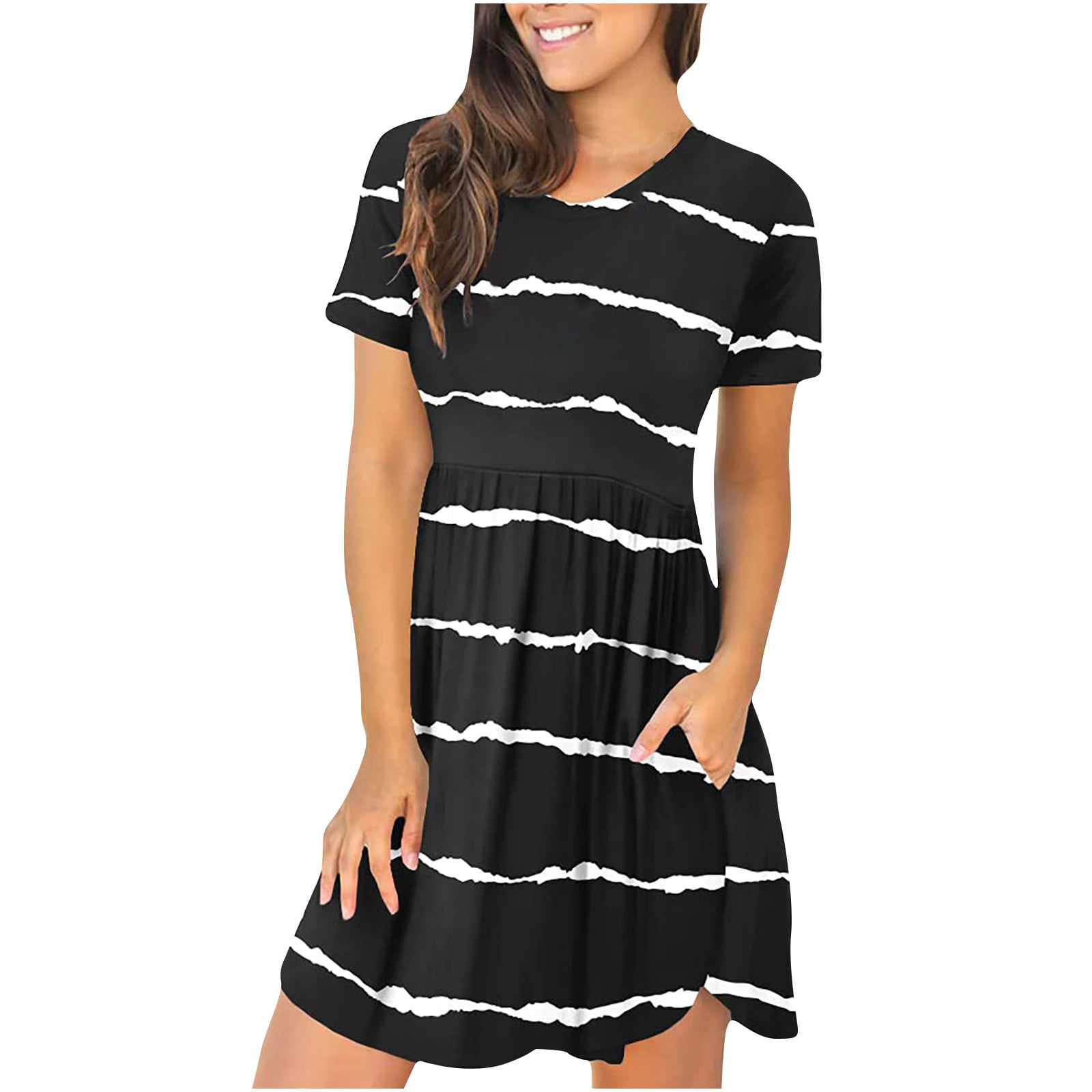 Hibshaby Women's Summer Mini Dress - Cotton Linen Sleeveless Tank Sundress, A-Line Casual Dress - View #11