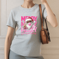 thumbnail image 1 of Women's Tshirt Graphic Tees Shirts Merry Christmas Santa Peace Sign Bubble Gum Design Casual Tops S-3XL, 1 of 5