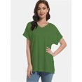 thumbnail image 1 of Women's Tshirts Casual V Neck Short Sleeve Loose Summer Tunic Tops, 1 of 6