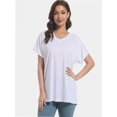 thumbnail image 1 of Women's Tshirts Casual V Neck Short Sleeve Loose Summer Tunic Tops, 1 of 6