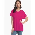 thumbnail image 1 of Women's Tshirts Casual V Neck Short Sleeve Loose Summer Tunic Tops, 1 of 6
