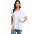 thumbnail image 1 of Women's Tshirts Casual V Neck Short Sleeve Loose Summer Tunic Tops, 1 of 6