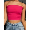 thumbnail image 1 of Women's Tube Crop Tops Strapless Cute Sexy Cotton Basic Solid Casual Cami Tops, 1 of 5
