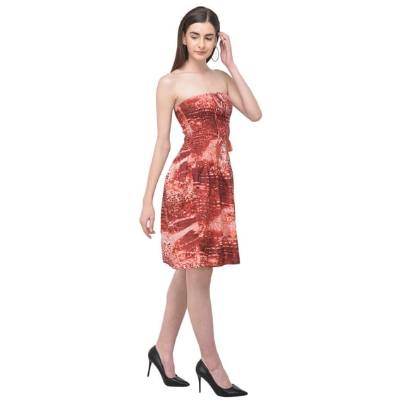 Women’s Tube Dress Super Sexy Comfortable Strapless Printed Mini Dress Polyester Tube Top Dress for Women Girls Online By Oussum