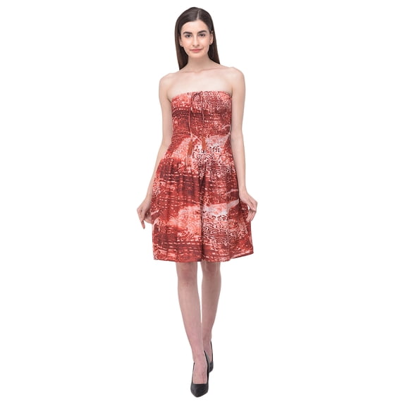 Women’s Tube Dress Super Sexy Comfortable Strapless Printed Mini Dress Polyester Tube Top Dress for Women Girls Online By Oussum