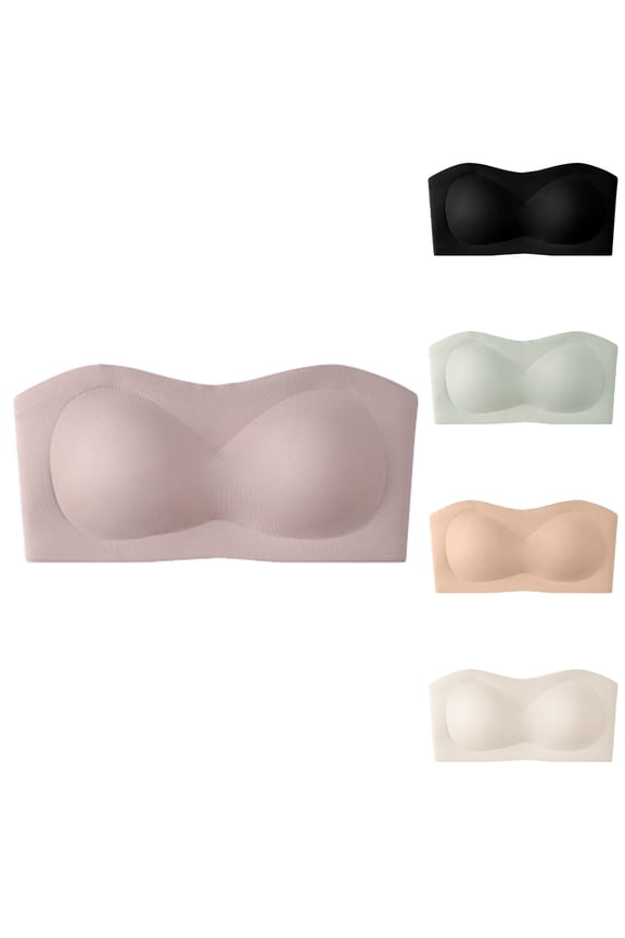 Women's Tube Top Bra Vest Wireless Camisole Lingerie, Breathable Side Support Underwear, Comfortable Gathering Sleep Top, Anti Exposure Modesty Layer, Seamless Wide Strap Bralette