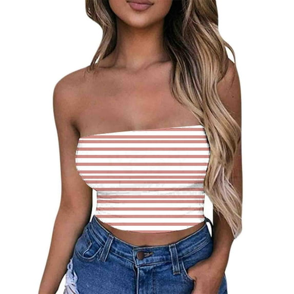 Women's Tube Tops Plus Size Printed Strapless Yoga Exercise Chest Wrap Pullover