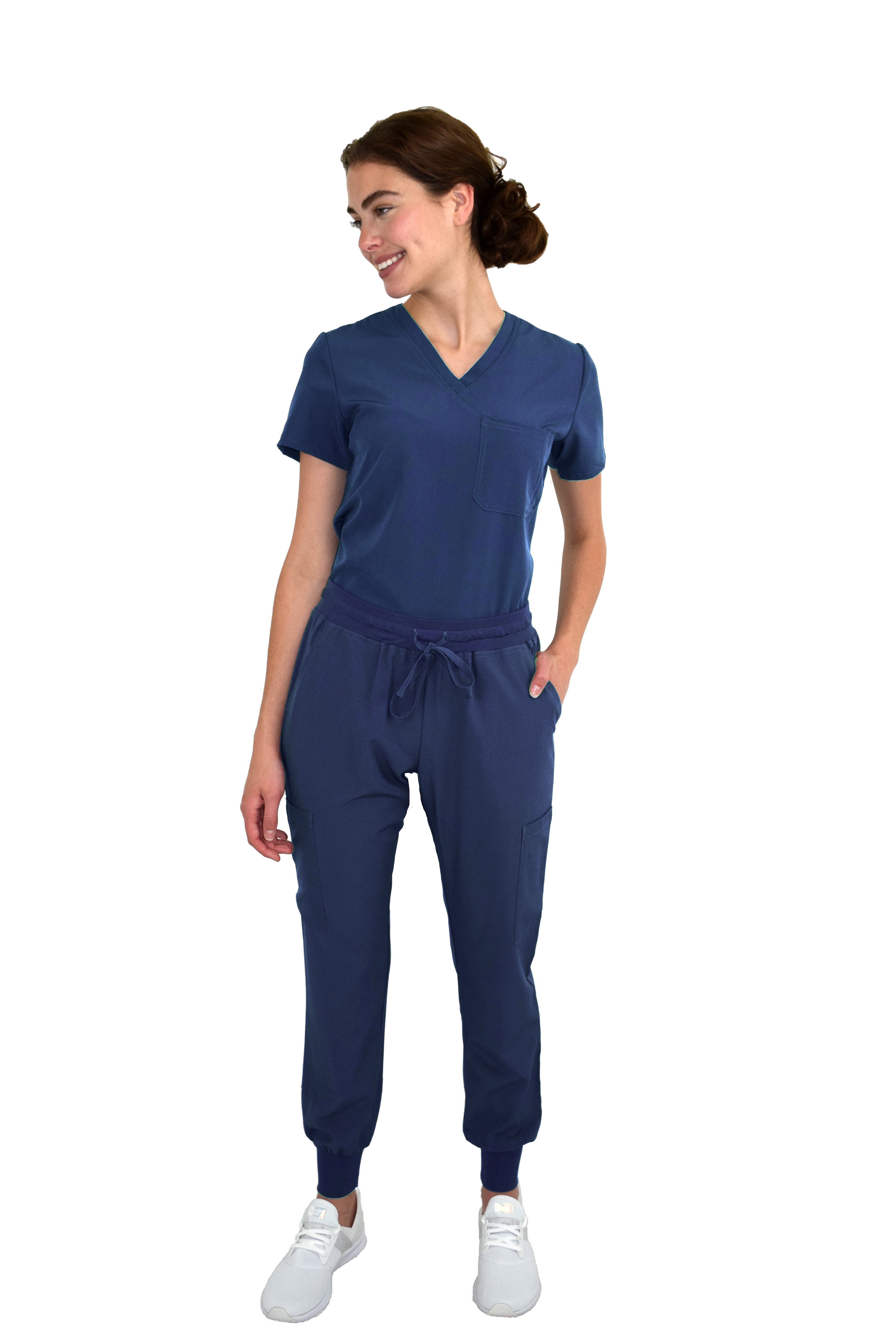 MedGear Womens Scrubs Set Medical Uniform 4 Pocket Top & Multipocket Pants 7891