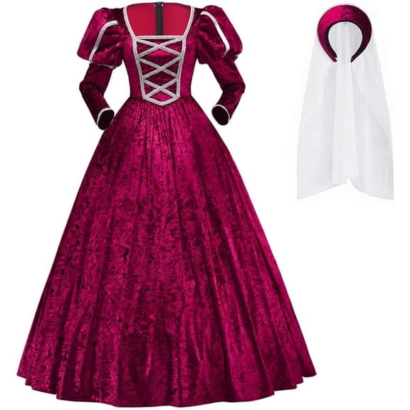 Women's Tudor Era Ball Gown - Elizabethan Renaissance Historical Dress for Medieval-Themed Events