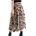 thumbnail image 1 of Women 's Tulle Midi Skirt Dot Elastic Waist Mesh Tutu Skirt Solid Color Fairy A-line Skirt Party Clubwear Women's Tulle Party Evening Tutu Skirts, 1 of 5