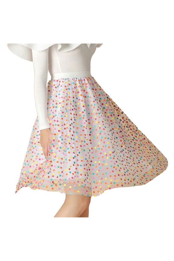 Women's Tulle Skirt – Knee-Length A-Line High-Waisted Elasticated Pleated Petticoat Underskirt, 65 cm