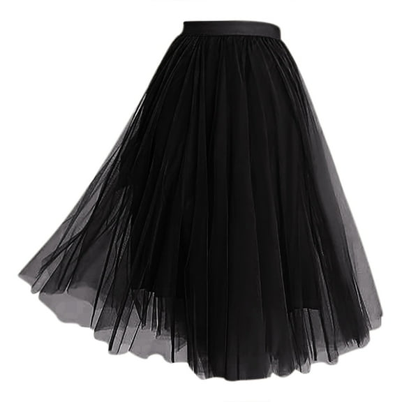 Women's Tulle Skirts Elastic High Waist Pleated Chiffon for Various Occasions