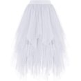 thumbnail image 1 of Women's Tulle Skirts High Low Layered Puffy Fairy Skirts Midi Length Irregular Tutu Skirt, 1 of 7