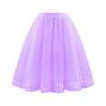 thumbnail image 1 of Women's Tulle Skirts Midi Elastic High Waist Pleated Mesh Flowy A-Line Party Long Tutu Skirts For Mardi Gras Prom Party Light Purple M, 1 of 2