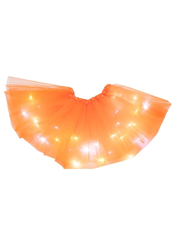Women's Tulle Tutu Skirt Vintage Adult Ballet Tutu Skirt Party Dance LED Light Up Neon Tulle Tutu Skirt