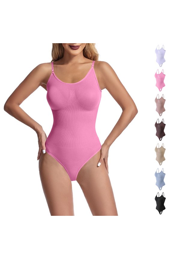 Women's Tummy Control Bodysuit Waist Cincher Shapewear, Chest Lifting Body Shaper, Adjustable Strap Slimming Tank Top, Crotch Buckle Underwear, Seamless Base Layer