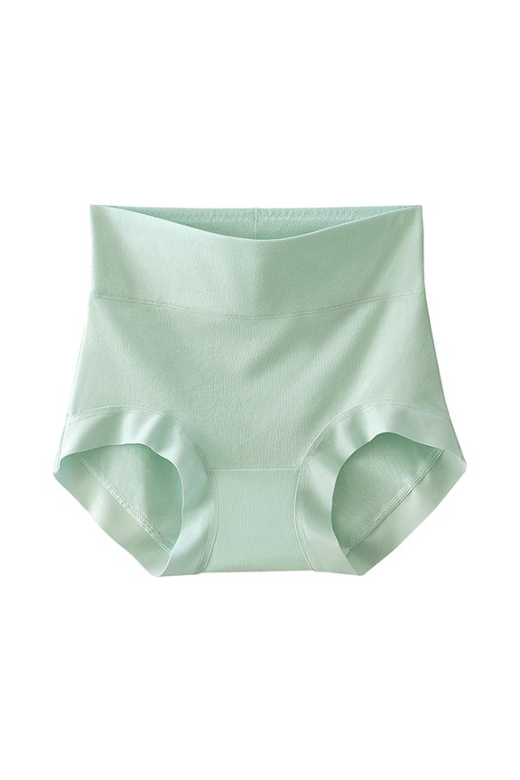 Women's Tummy Control High Waisted Briefs, Seamless No Show Underwear, Comfortable Soft Panties for All Day Comfort, Assorted Solid Color Options Dark Green L