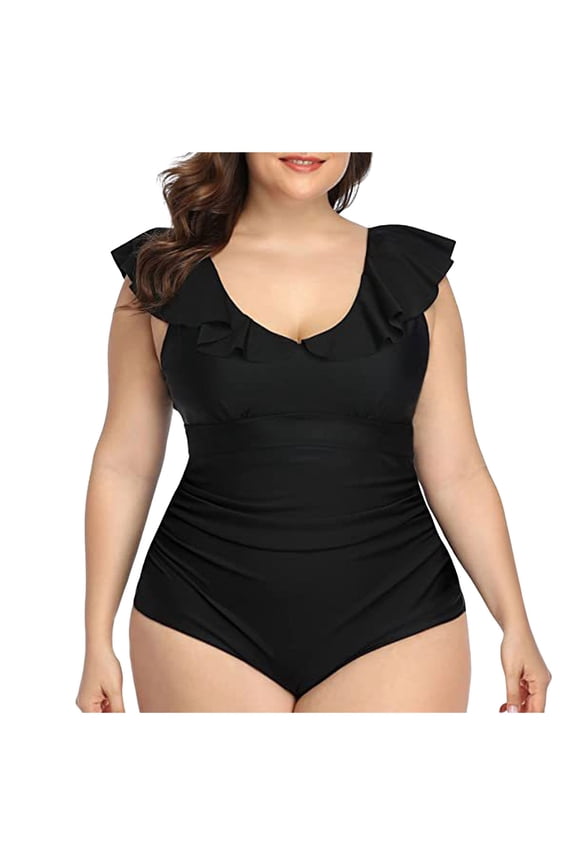 Plus Size Swimdress for Women One Piece Swimsuit Tummy Control Swim Dresses Skirt Bathing Suit