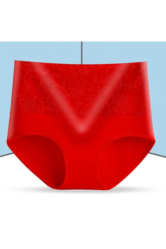 Women's Tummy Control Plus Size Underwear 1 Briefs Comfortable Cotton High Waist Plus Size Underwear Sexy Panties