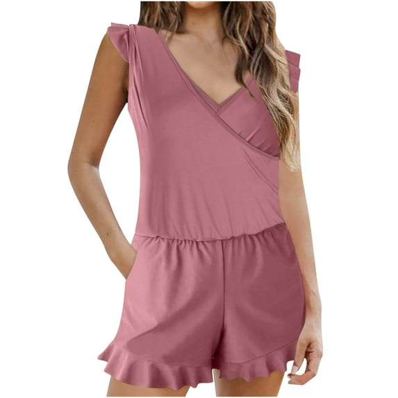 Women's Tummy Control Swimsuits Slimming One Piece Bathing Suit Ruffle Wrap V Neck Built-in Bra Swimwear with Pocket