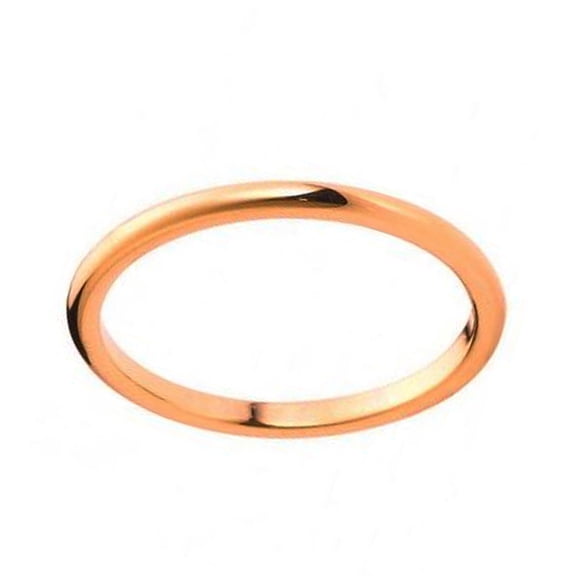 Women's Tungsten Carbide Wedding Band Ring 2mm Comfort Fit High Polish Rose Gold Tone Thin Classic Tungsten Ring