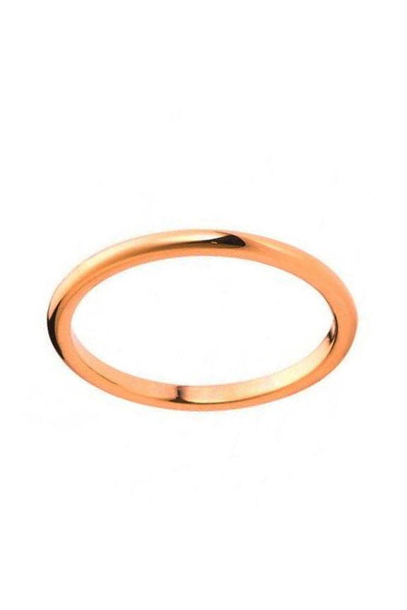 Women's Tungsten Carbide Wedding Band Ring 2mm Comfort Fit High Polish Rose Gold Tone Thin Classic Tungsten Ring