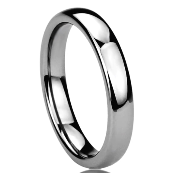Women's Tungsten Carbide Wedding Band Ring 4mm Comfort Fit Domed Classic Ring For Men & Women