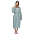 thumbnail image 1 of Women's Turkish Cotton Hooded Bathrobe Seafoam XS, 1 of 5