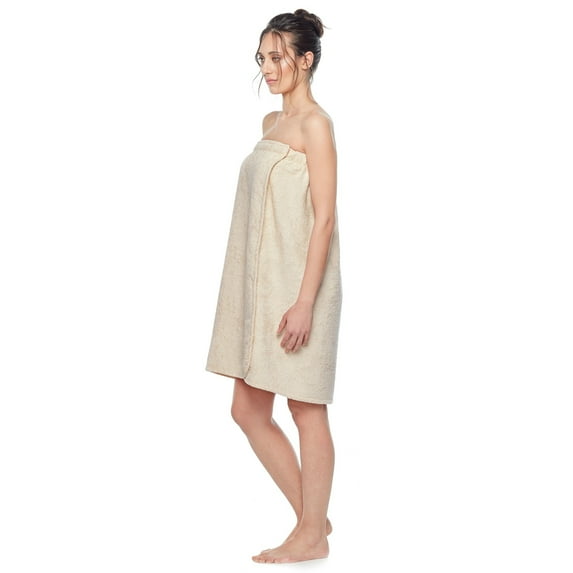 Women's Turkish Terry Cotton Bath and Shower Towel Wrap Latte Large/X-Large