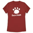thumbnail image 1 of Women's Turning Red Panda Power Paw Print Graphic Tee Red 2X Large, 1 of 4