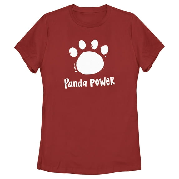 Women's Turning Red Panda Power Paw Print Graphic Tee Red Large