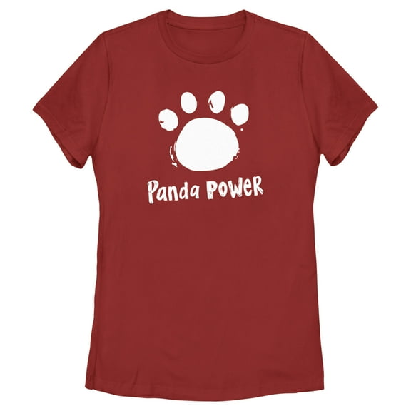 Women's Turning Red Panda Power Paw Print Graphic Tee Red Small