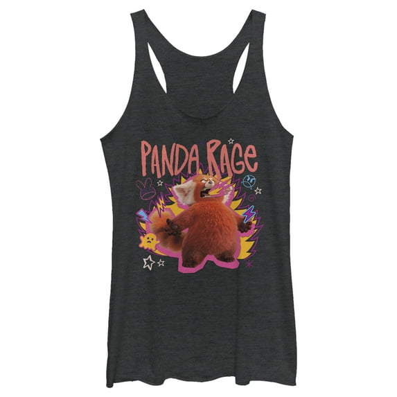 Women's Turning Red Panda Rage Mei Lee Racerback Tank Top Black Heather 2X Large