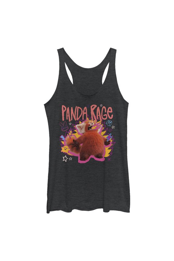 Women's Turning Red Panda Rage Mei Lee Racerback Tank Top Black Heather X Large