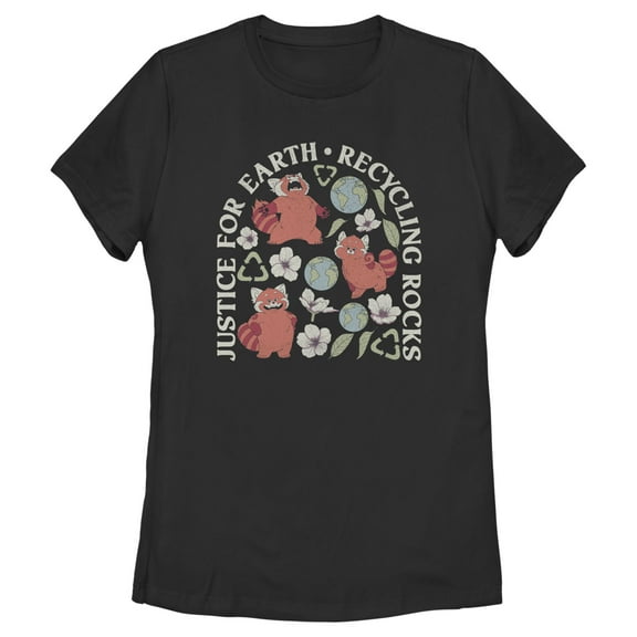 Women's Turning Red Recycling Rocks Graphic Tee Black Small